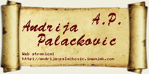 Andrija Palačković vizit kartica